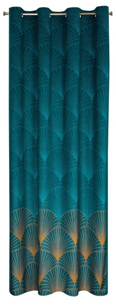 ZATEMŇOVACÍ ZÁVES NA KRÚŽKOCH LIMITED COLLECTION LOTOS 140X250 CM TYRKYSOVÁ
