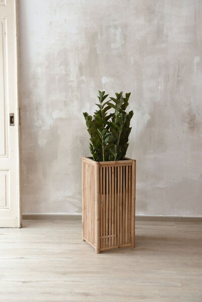 Bambusový kvetináč BLOCK, bambus, výška 75 cm, natur