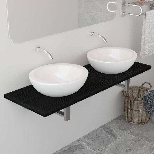 Kúpeľňový nábytok, čierny 120x40x16,3 cm