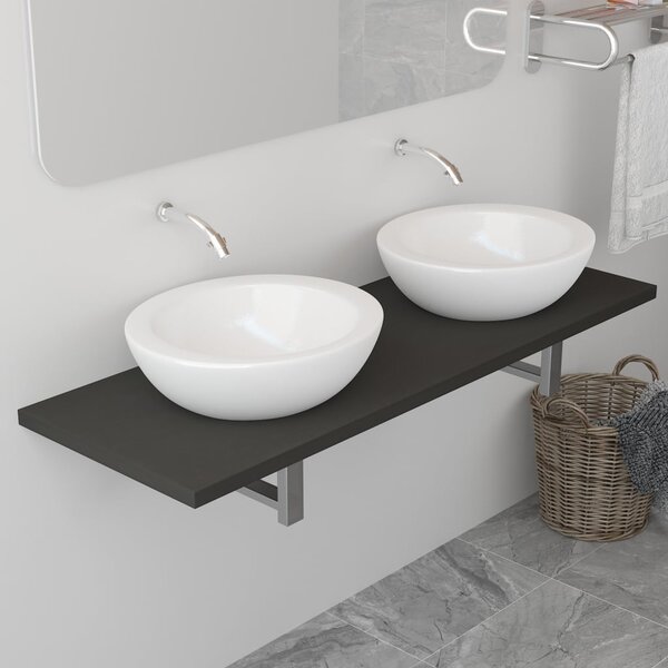 Kúpeľňový nábytok, sivý 120x40x16,3 cm