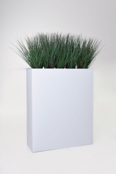 Kvetináč ELEMENTO, práškovaná oceľ, výška 90 cm, biely mat