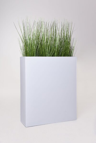 Kvetináč ELEMENTO, práškovaná oceľ, výška 90 cm, biely mat