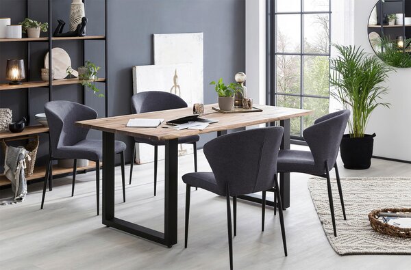 JEDÁLENSKÝ STÔL, akácia, čierna, farba vlašského orecha, 140/80/75 cm MID.YOU - Stoly, Online Only