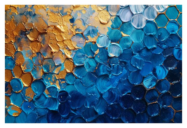 Obraz - Modrozlatá maľba (90x60 cm)
