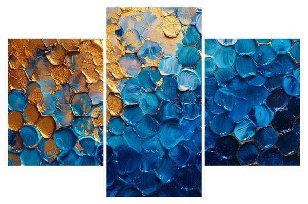 Obraz - Modrozlatá maľba (90x60 cm)