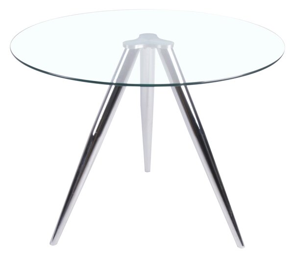 JEDÁLENSKÝ STÔL, číra, chrómová, 100/100/75 cm MID.YOU - Stoly, Online Only
