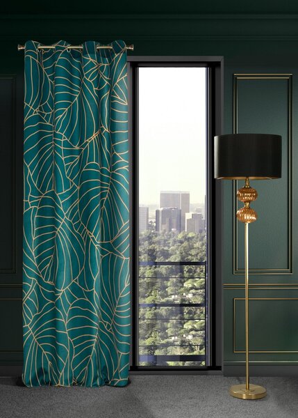 ZATEMŇOVACÍ ZÁVES NA KRÚŽKOCH LIMITED COLLECTION LILI2 140X250 CM TYRKYSOVÁ