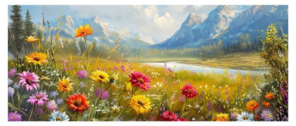 Obraz - Maľovaná krajina (120x50 cm)