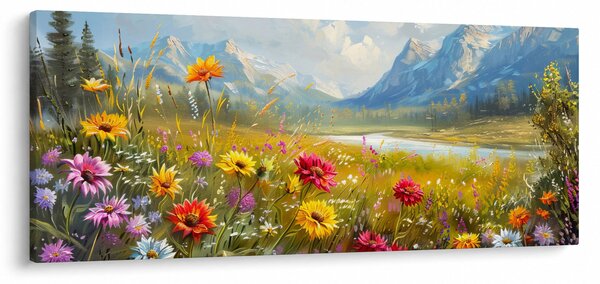 Obraz - Maľovaná krajina (120x50 cm)