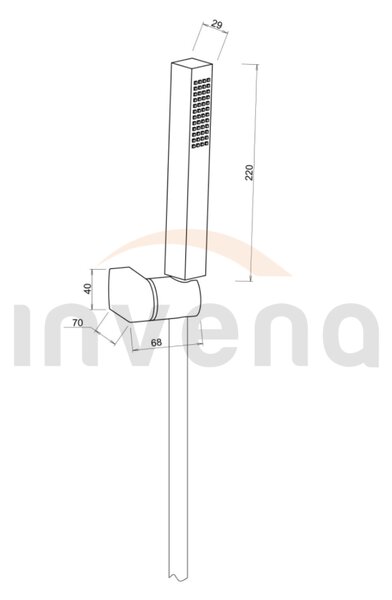 Invena Glamour, bodová ručná sprchová sada s 1-funkčnou sprchovou hlavicou, zlatá lesklá, INV-AU-05-M09-S