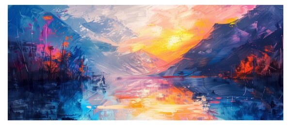 Obraz - Maľba krajiny (120x50 cm)