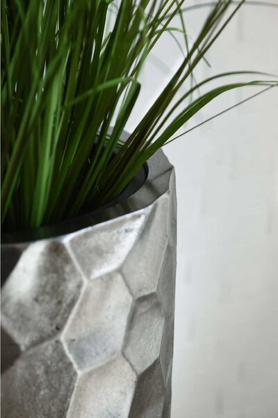 Luxusný kvetináč AMOLAR, sklolaminát, horný priemer 41 cm x výška 95 cm, strieborný