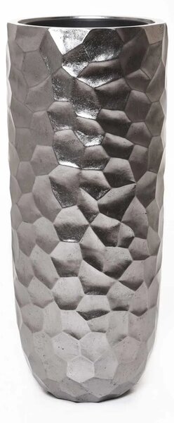Luxusný kvetináč AMOLAR, sklolaminát, horný priemer 41 cm x výška 95 cm, strieborný
