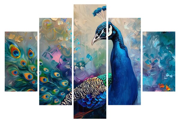Obraz - Maľba páva (150x105 cm)