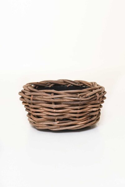 Prírodný kôš na rastliny BOJO, ratan, priemer 40 cm, natur