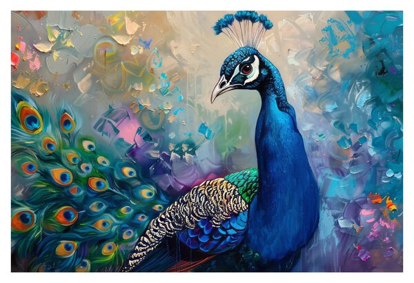 Obraz - Maľba páva (90x60 cm)