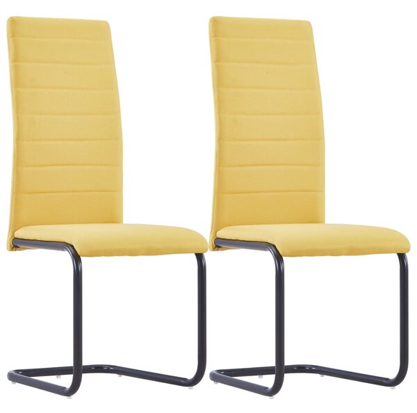 Jedálenské stoličky, perová kostra 2 ks, žlté, látka