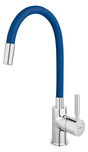 Novaservis Drezová stojanková batéria s flexibilným modrým ramienkom