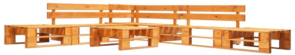 6-dielna záhradná sedacia súprava z paliet, drevo, medovo hnedá