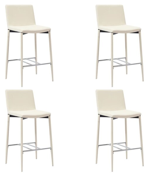 Barové stoličky 4 ks, krémové, umelá koža