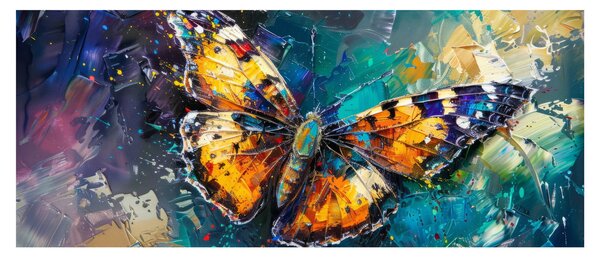 Obraz - Motýľ, olejomaľba (120x50 cm)