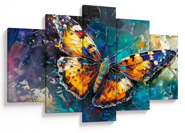 Obraz - Motýľ, olejomaľba (150x105 cm)