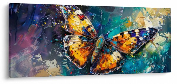 Obraz - Motýľ, olejomaľba (120x50 cm)