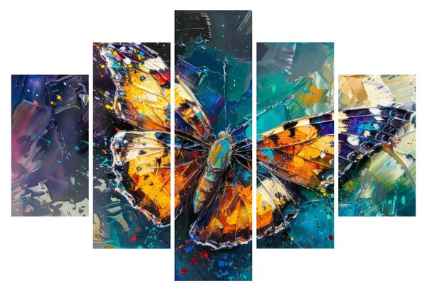Obraz - Motýľ, olejomaľba (150x105 cm)