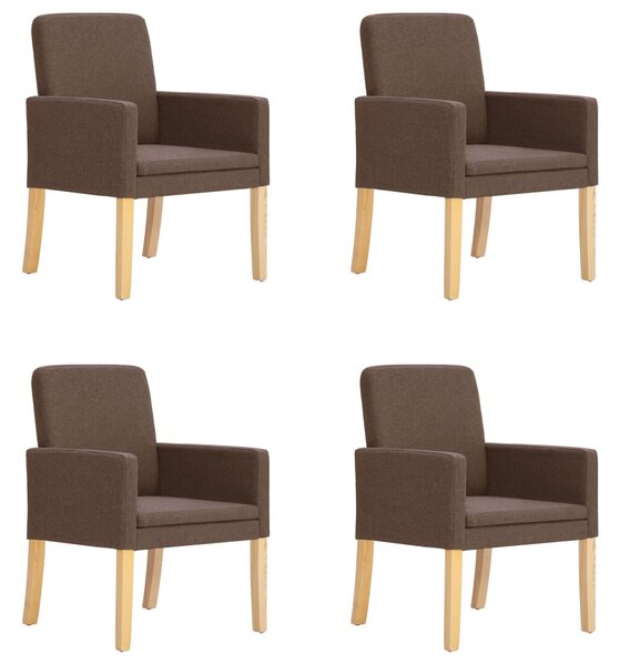 Jedálenské stoličky 4 ks hnedé látkové