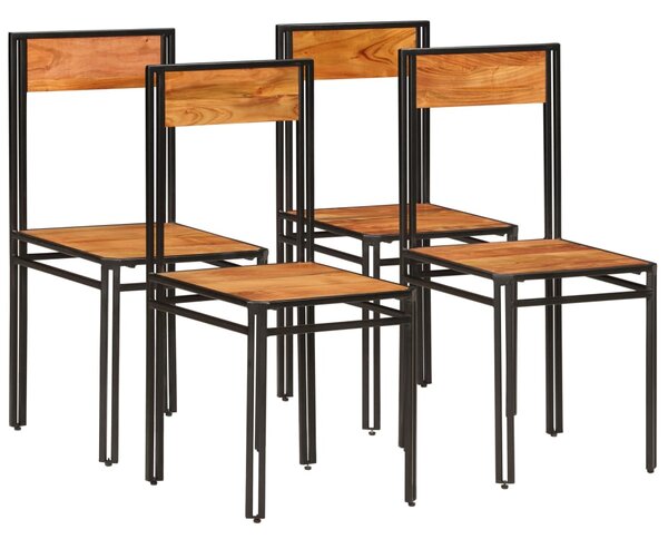 Jedálenské stoličky 4 ks masívne akáciové drevo a sheeshamový povrch