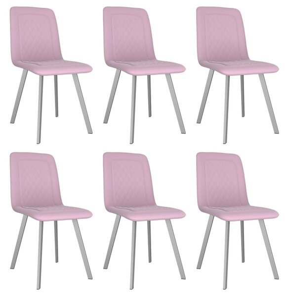 Jedálenské stoličky 6 ks, ružové, zamat