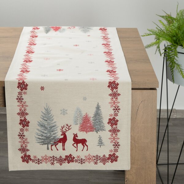 VIANOČNÝ GOBELÍNOVÝ OBRUS NOEL 45X140 CM VZOROVANÝ