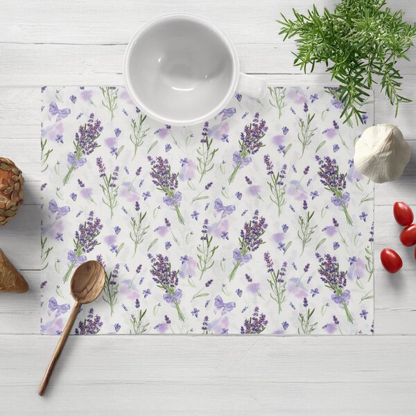 Biante Dekoračné prestieranie na stôl PML-085 Vetvičky levandúľ na bielom 30x40 cm