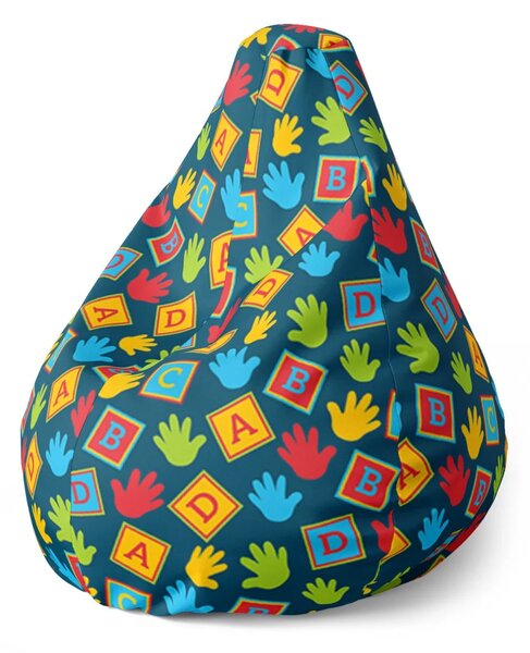 Sablio Sedací vak Pear ABC - 70 x 95 x 15 cm