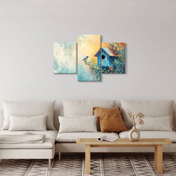 Obraz - Vtáčia búdka, akvarel (90x60 cm)