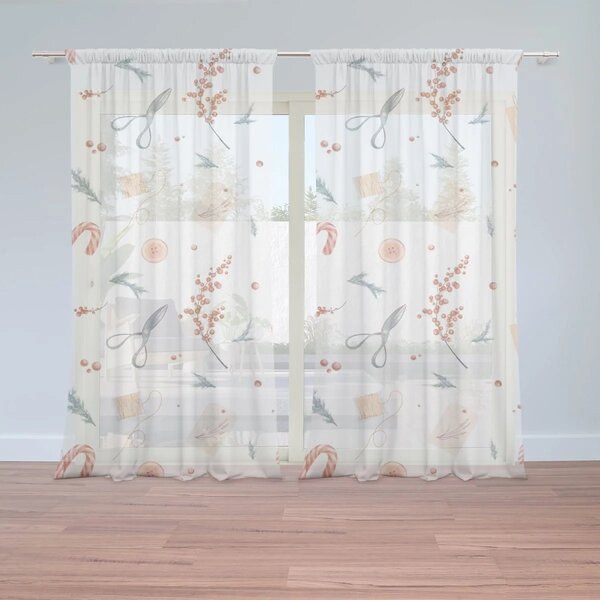 Sablio Vianočné záclony Sviatočná dielňa: 2ks 150x250cm