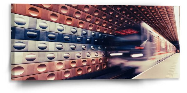 Sablio Obraz Metro na farebnej stanici - 110x50 cm