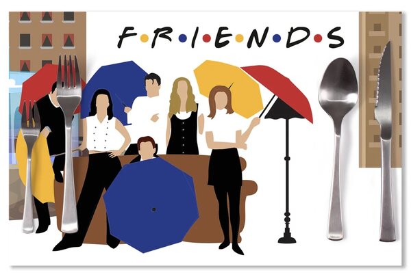 Sablio Prestieranie Seriál Priatelia FRIENDS Gauč pri fontáne: 40x30cm