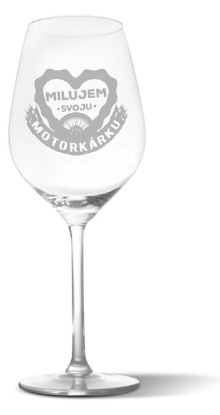 Sablio Pohár na víno Milujem svoju motorkárku 49 cl