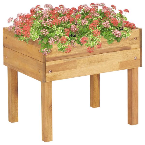 Vyvýšený záhradný kvetináč 50x40x45 cm masívne akáciové drevo