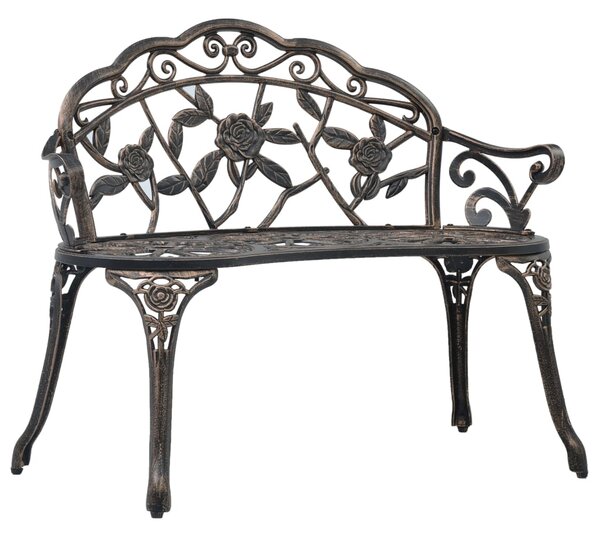 Bistro lavička 100 cm, bronzová, odlievaný hliník