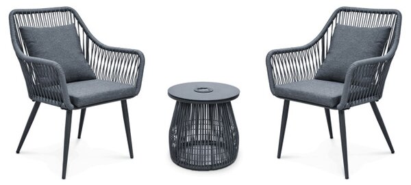 Set záhradného nábytku sivý s podsvietením AZS-L1314 GREY