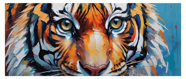 Obraz - Pohľad tigra, maľba (120x50 cm)