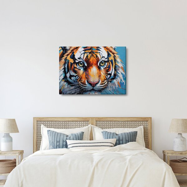 Obraz - Pohľad tigra, maľba (70x50 cm)