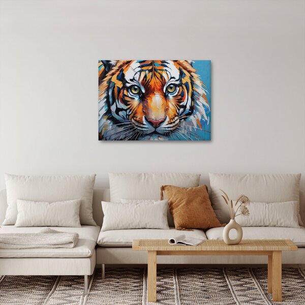 Obraz - Pohľad tigra, maľba (70x50 cm)