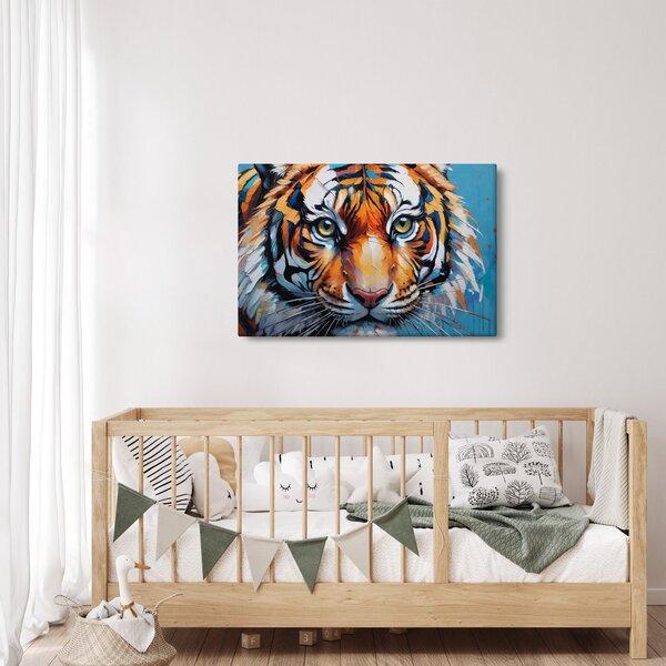 Obraz - Pohľad tigra, maľba (90x60 cm)