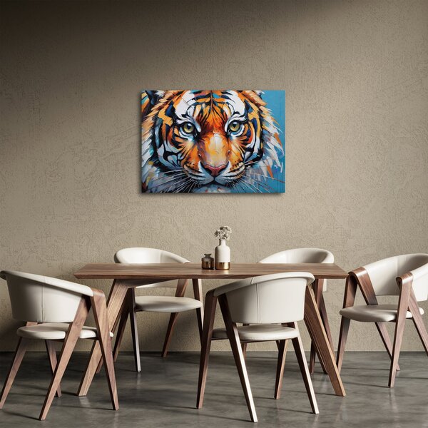 Obraz - Pohľad tigra, maľba (70x50 cm)