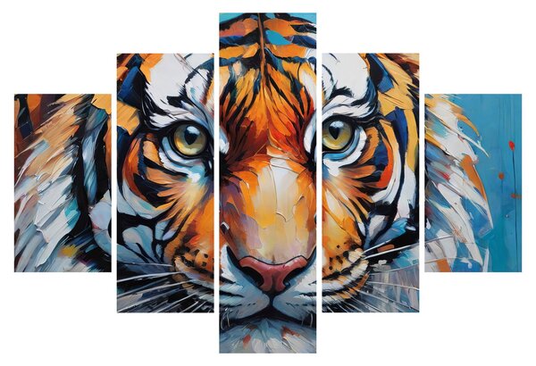 Obraz - Pohľad tigra, maľba (150x105 cm)