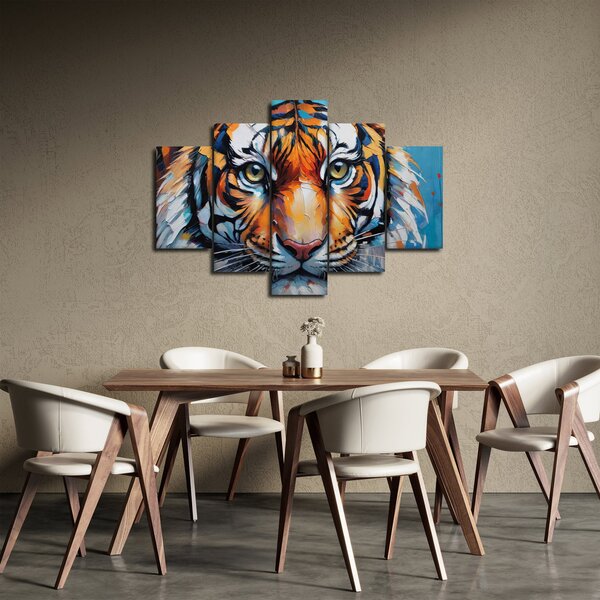 Obraz - Pohľad tigra, maľba (150x105 cm)