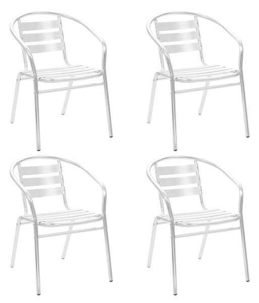 Stohovateľné vonkajšie stoličky 4 ks, hliník
